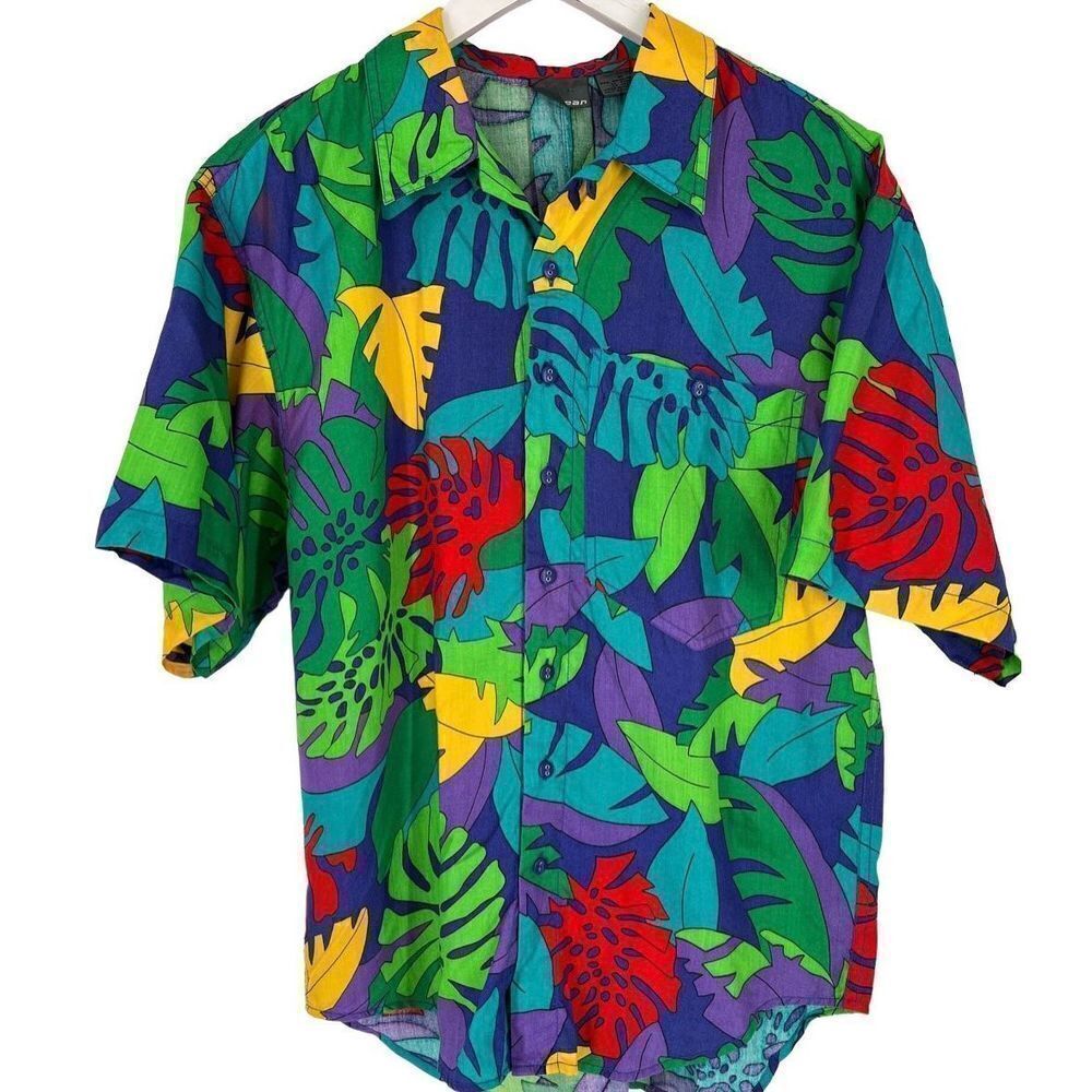 90s Vintage Tropical Shirt Medium